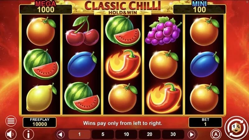 Classic Chilli Hold & Win - rouleaux 5x3 avec symboles de piment